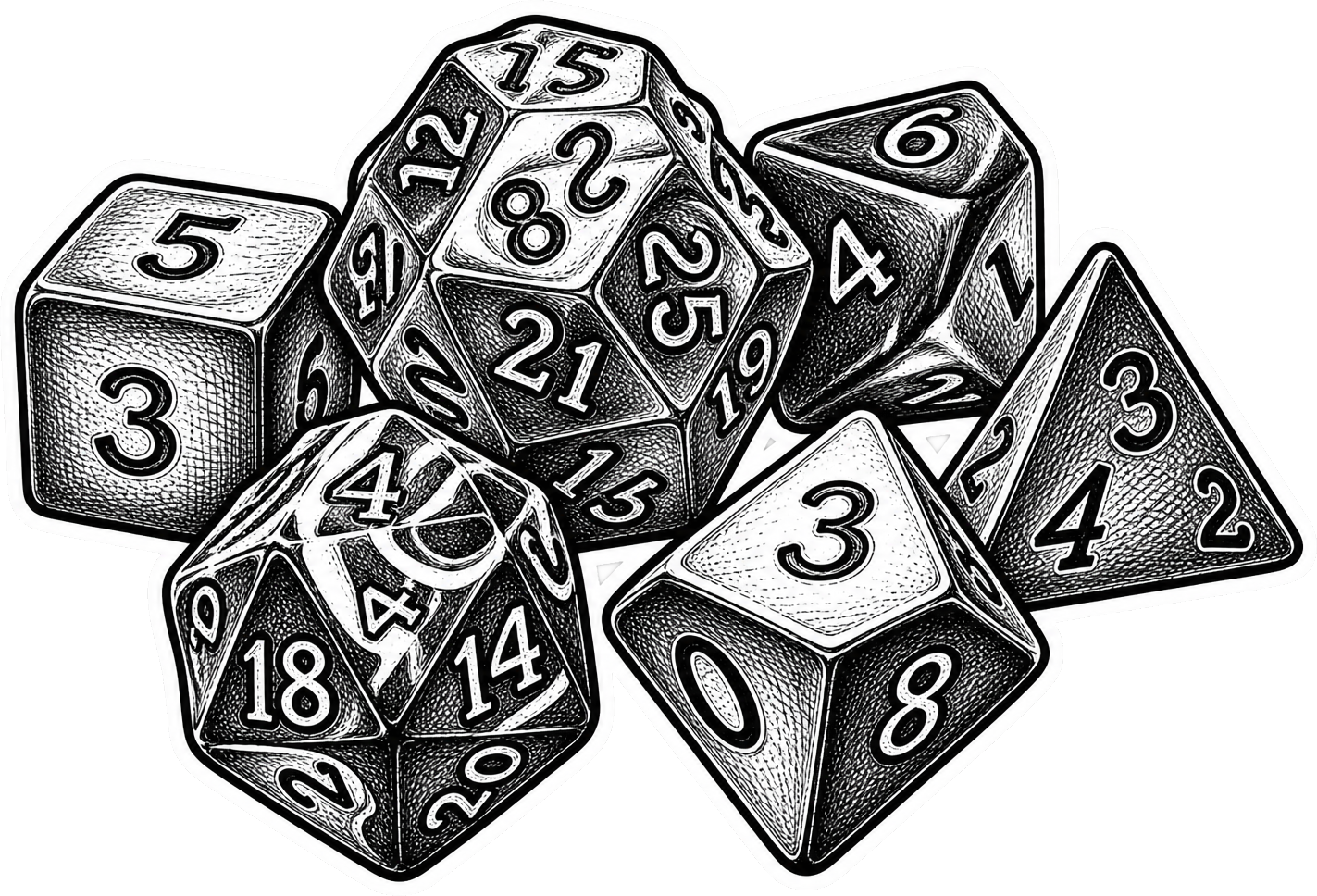 A set of polyhedral dice