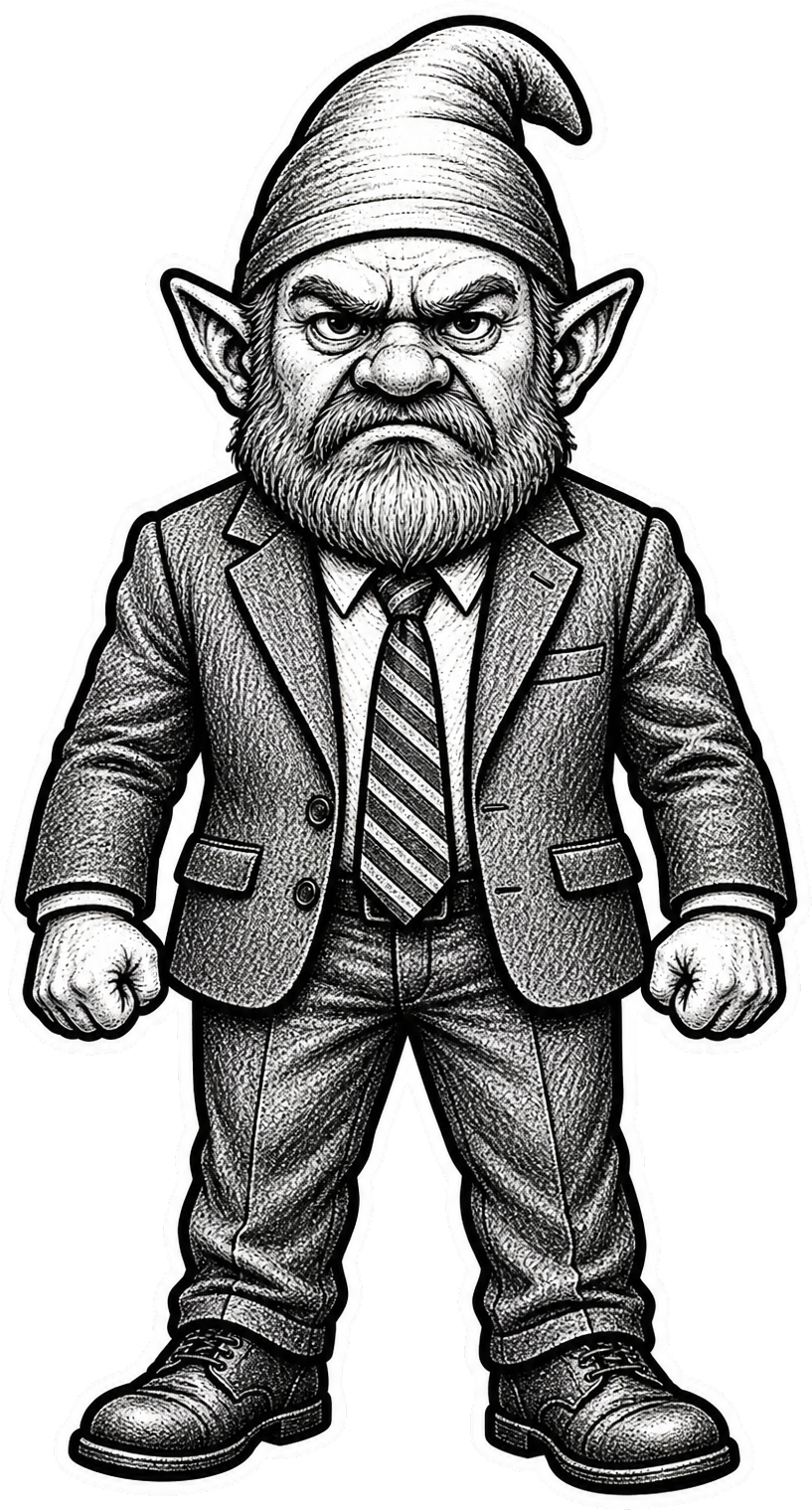 A grumpy goblin in a business suit